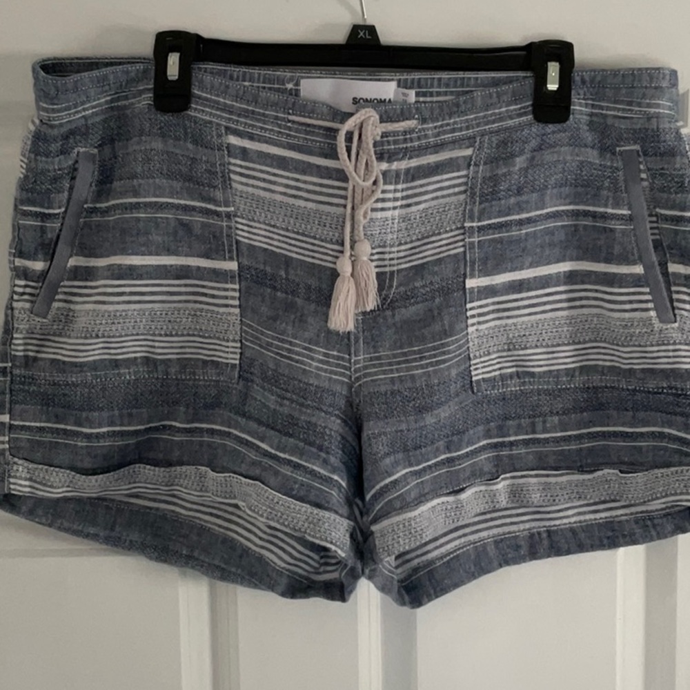 Sonoma Blue and White Cargo Shorts Nautical-Inspired